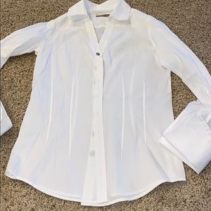 Dubarry of Ireland ladies white blouse French cuff